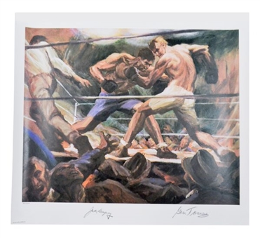 Jack Dempsey - Gene Tunney Signed 1974 Sports Illustrated Lithograph 76/1500 